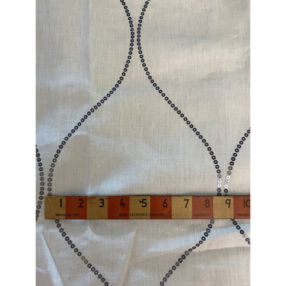 2 Candice Olson Fabric Samples Gold Silver Sequined Linen Blend Shimmering Ogee - Picture 5 of 5